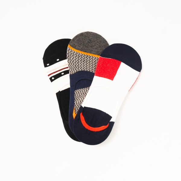 Colorful & Trendy No Show Low Cut Socks – L2 (Pack of 3)