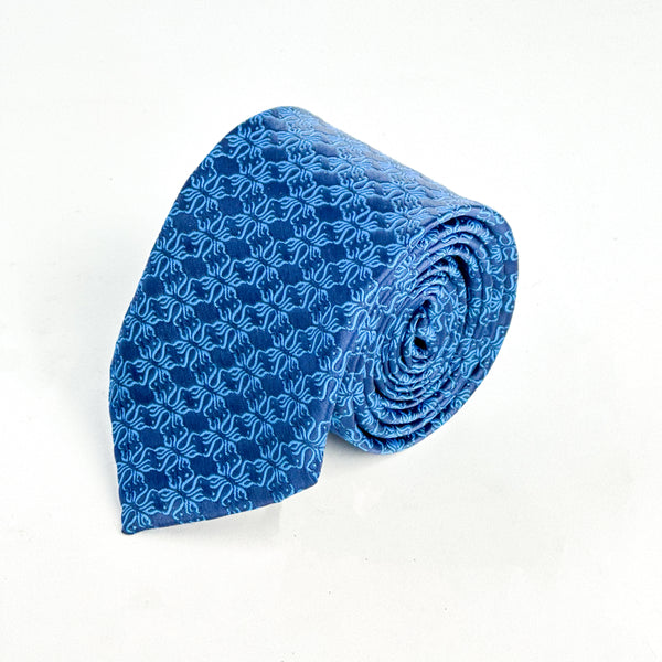 Floral Blue Elegant Tie