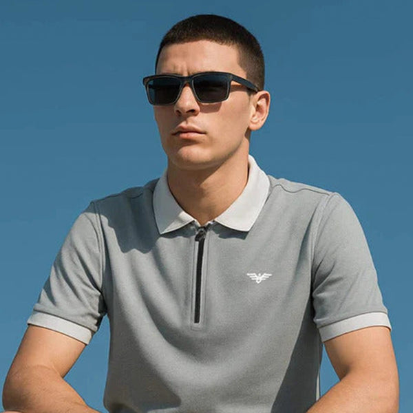 Eternity Premium Men's Zipper Polo Shirt (Grey)