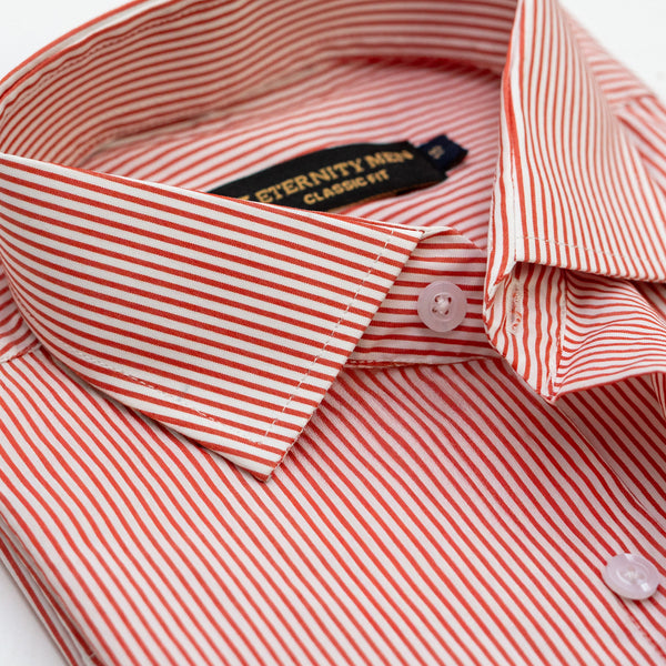 Red & White Stripe Formal Shirt