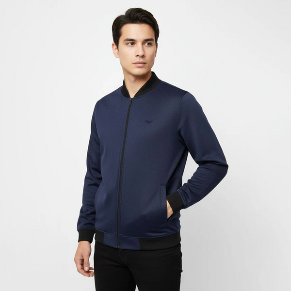 Eternity Premium Men's Embroidered Bomber Jacket  Navy