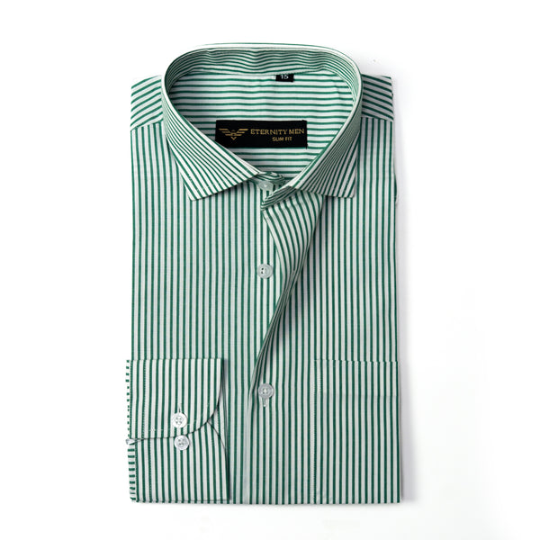 Green Bengal Striped Formal Shirt