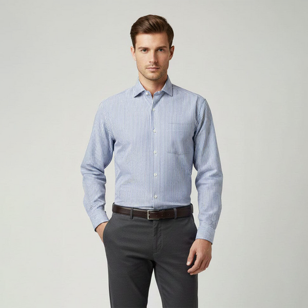 Eternity Men's Striped Slim Fit Formal Shirt