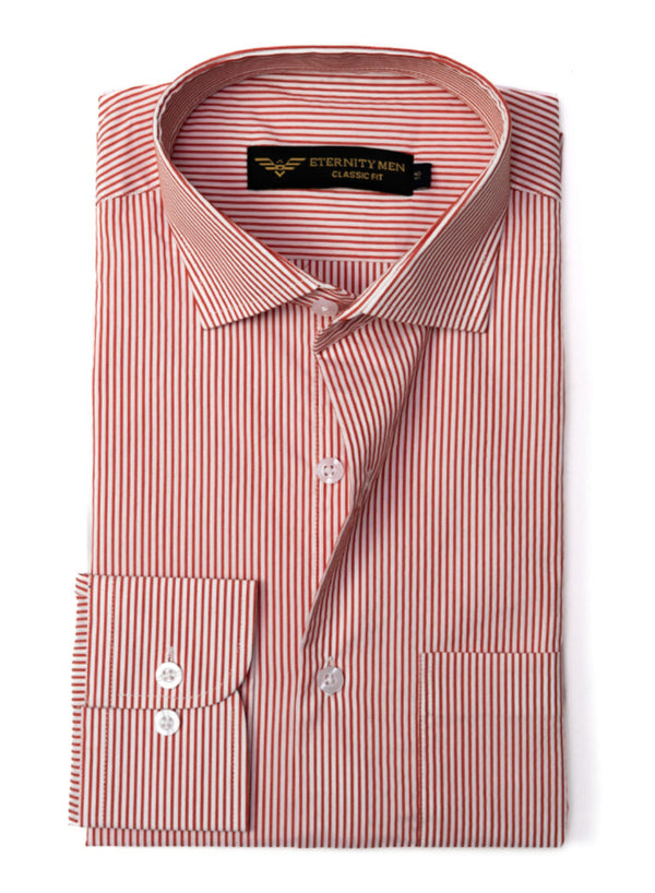 Red & White Stripe Formal Shirt