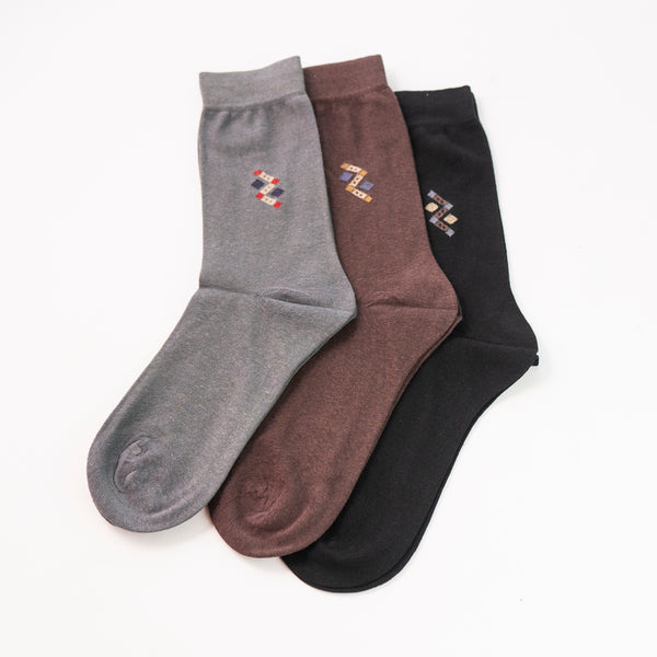 Long Colorful Cotton Socks (Pack of 3)