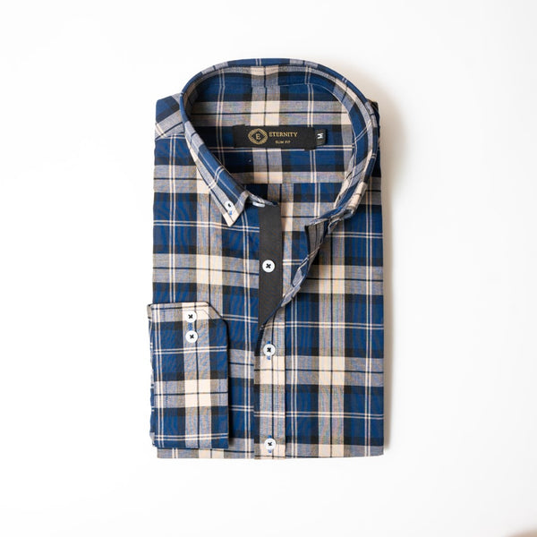 Blue & Beige Check Harmony