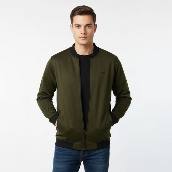 Eternity Premium Men's Embroidered Bomber Jacket Dark Olive