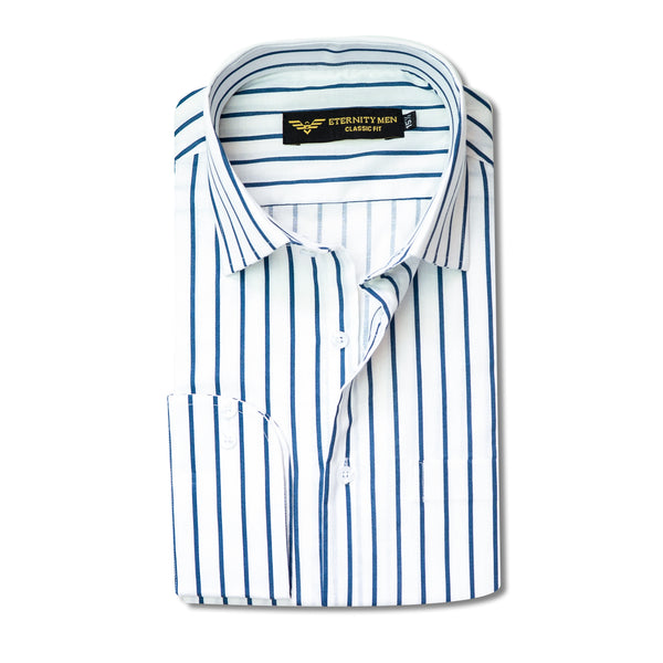 Classic Navy Pinstripe Shirt
