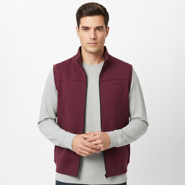 Eternity Premium Men's Embroidered Fleece Maroon Gilet