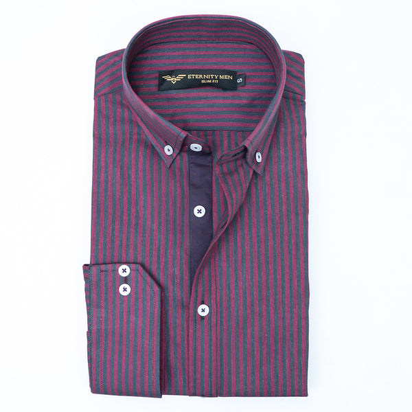 Crimson Red & Grey Stripes