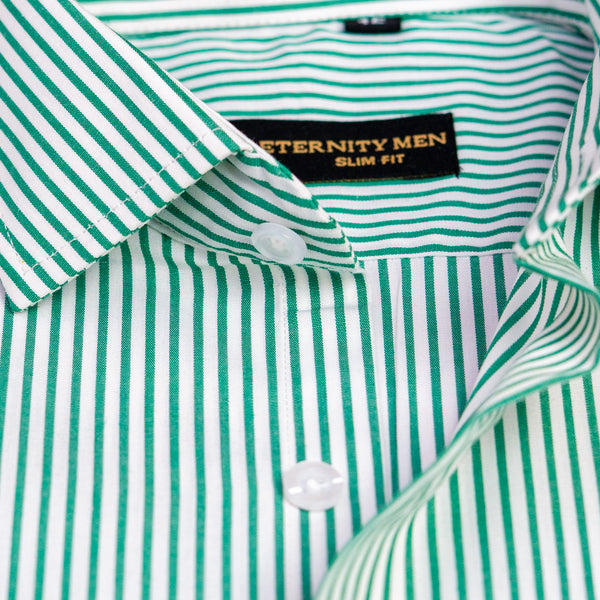 Green Bengal Striped Formal Shirt