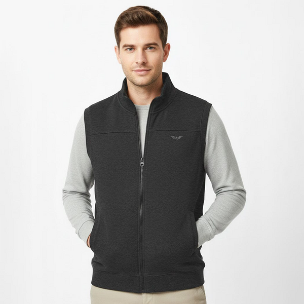 Eternity Premium Men's Embroidered Fleece Charcoal Gilet