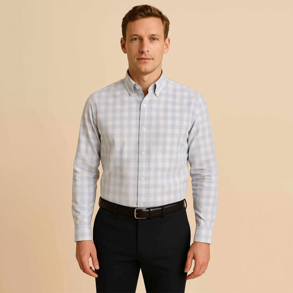 Classic Blue & White Check Shirt