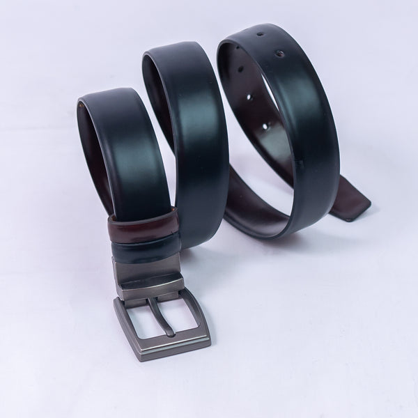Black & Chocolate Brown Imported Reversible Belt