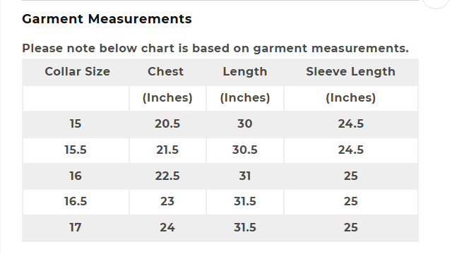 Size Chart