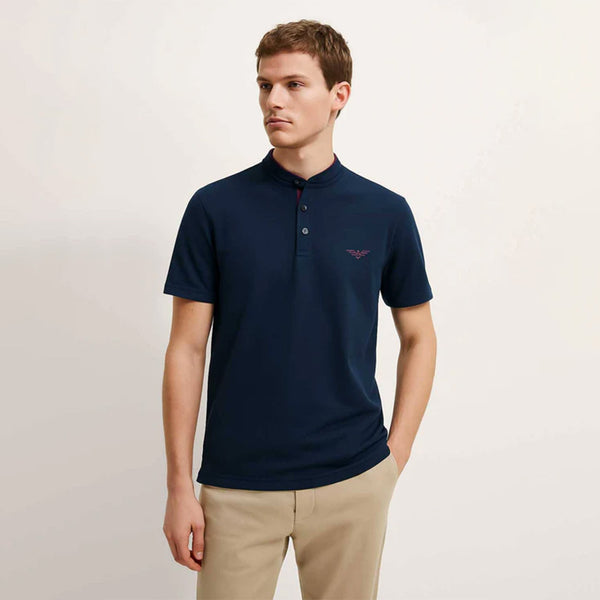 Eternity Premium Men's Mandarin Tee Shirt (Navy)