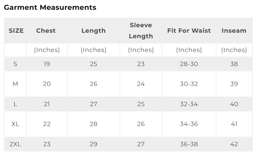 Size Chart