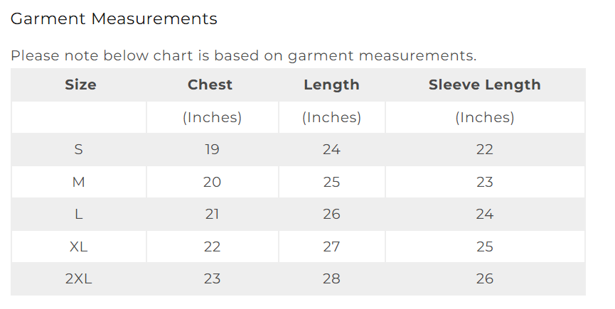 Size Chart