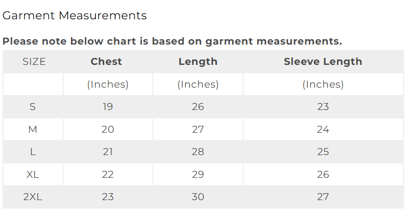 Size Chart