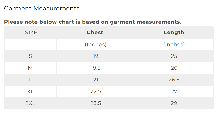 Size Chart
