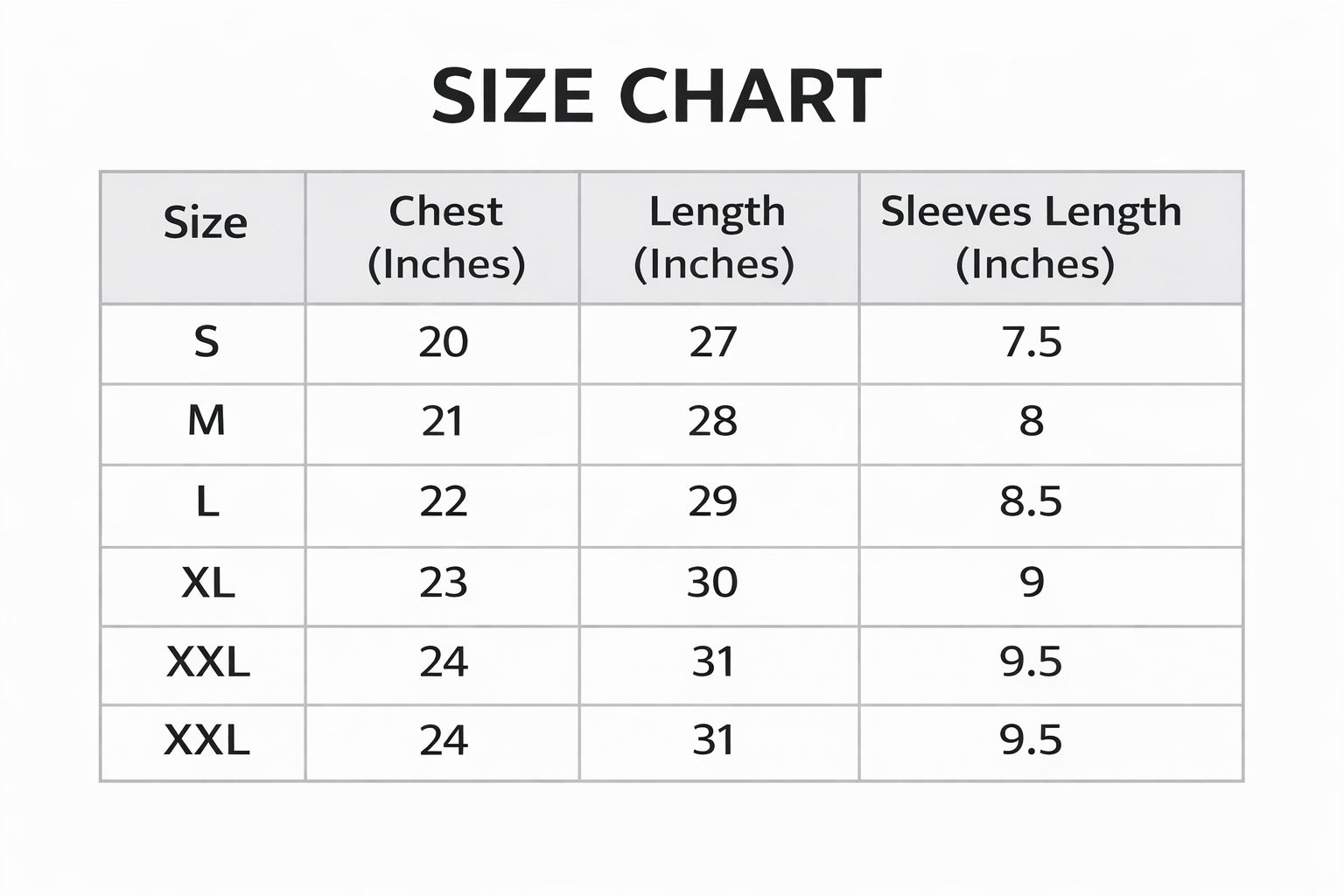 Size Chart