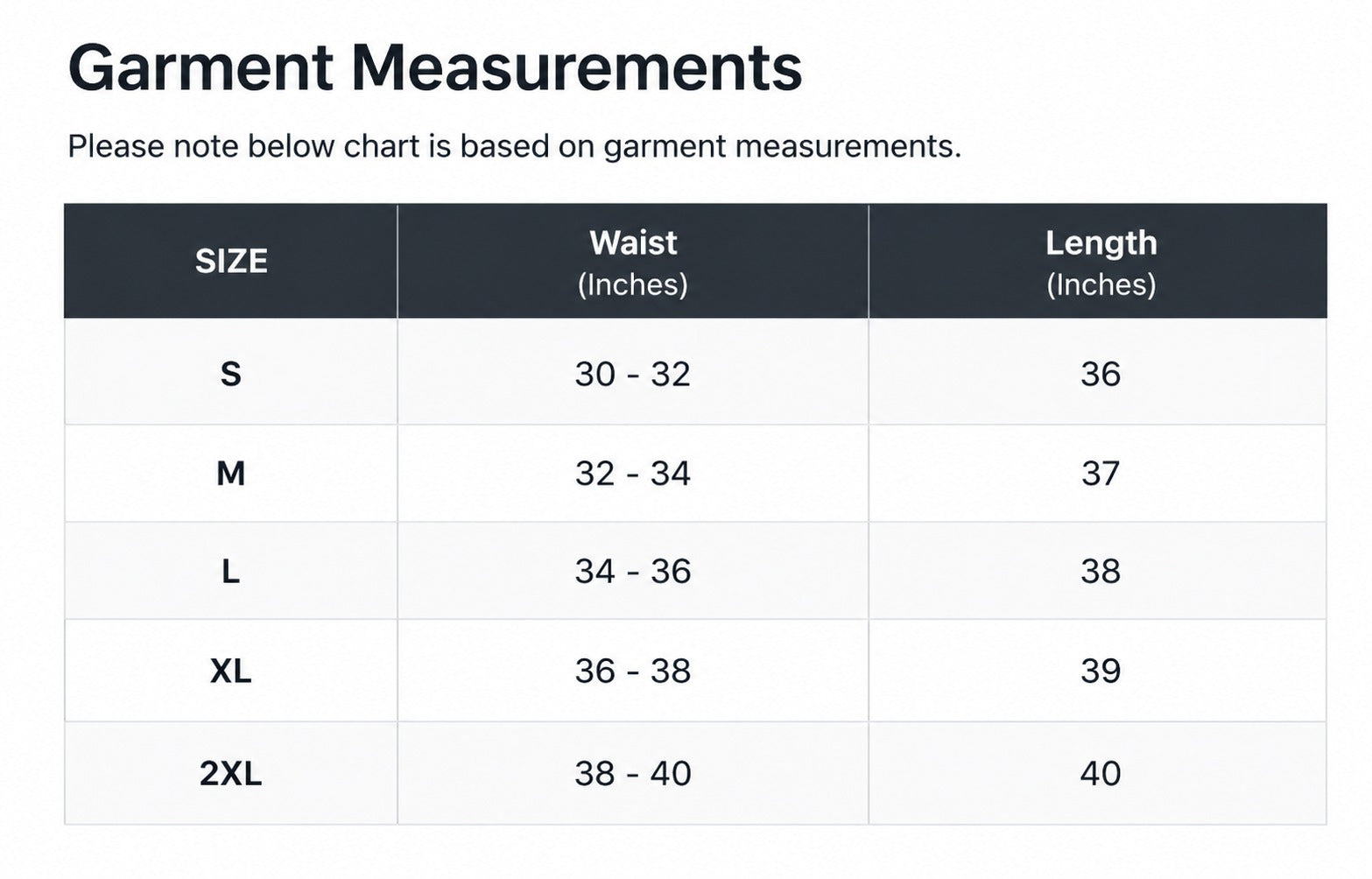 Size Chart