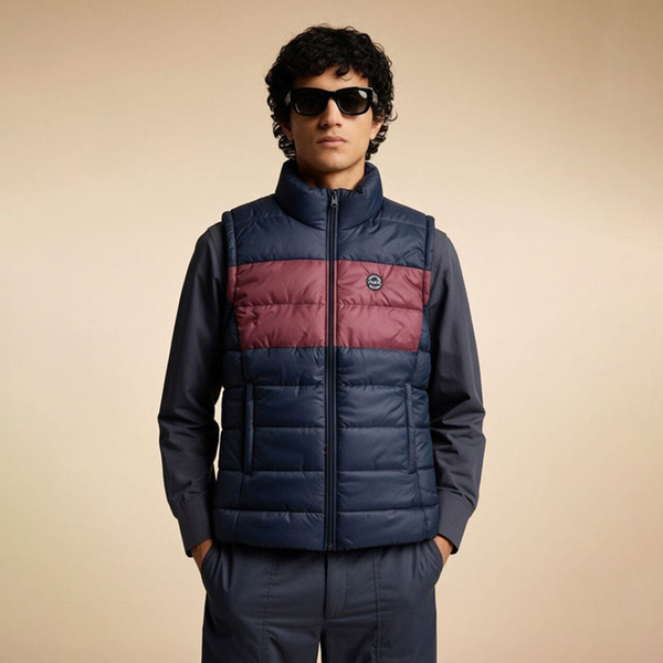 Eternity Men's Contrast Panel Puffer Gilet (Navy)